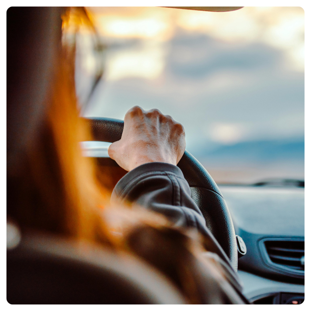 woman driving a car